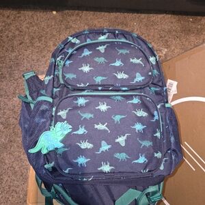 Dinosaur Print Kids Backpack - Blue and Green
